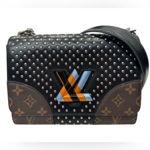 ✨🛍️ Louis Vuitton Limited Edition Monogram and Black Studded Twist Bag MM